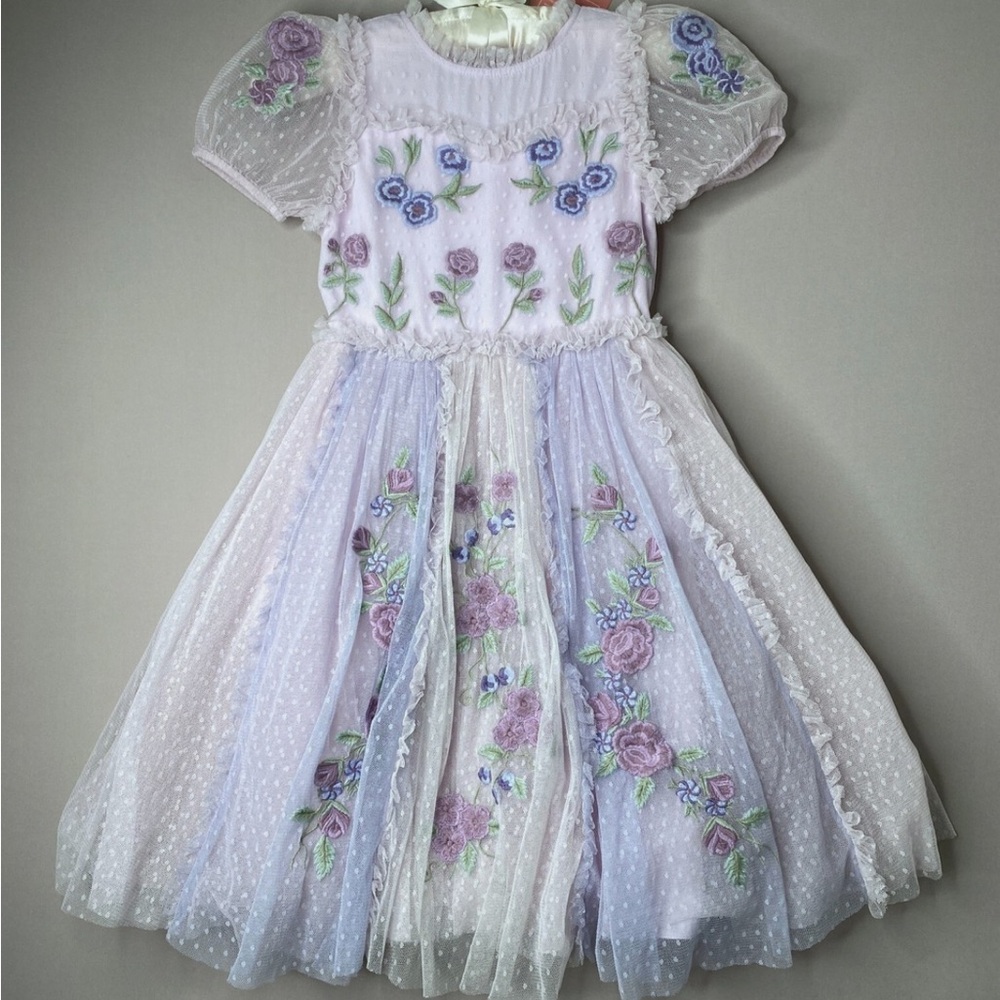 Ivy City Co Lavender Floral Kids Formal Dress